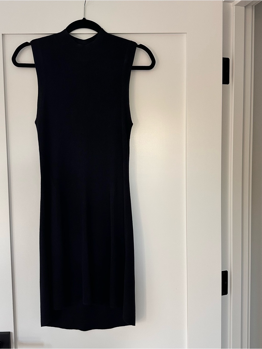 Theyskens' Theory Sleeveless Mock Neck Navy Dress
